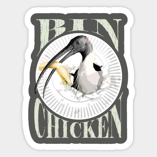 Bin Chicken Sticker by MaratusFunk